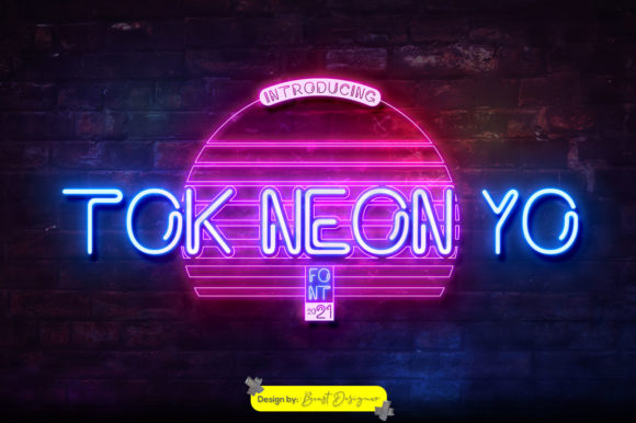 Tok Neon Yo: A Retro-Inspired Display Font for Bold Branding